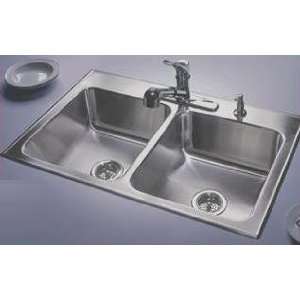 Just Ledge Type Double Bowl Stylist Topmount Stainless Steel Sink, DL 