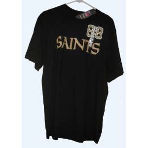  Saints Reebok #88 T Shirt Black and Gold Shockey Sports 
