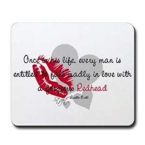 Redhead Quote Humor Mousepad by CafePress:  Sports 