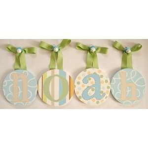  Noahs Hand Painted Round Wall Letters: Home & Kitchen