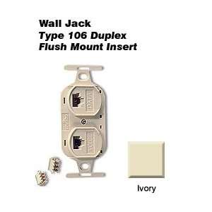  Leviton 41364 IDI Telephone Type 106 Duplex Insert Flush 