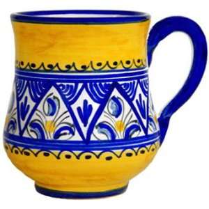    Hand Painted Ceramic Mug from Spain. Yellow: Home & Kitchen
