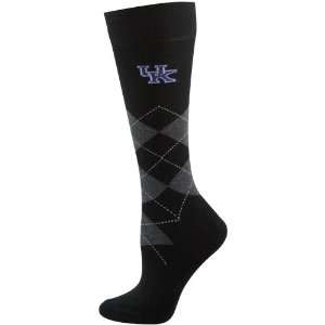  Kentucky Wildcats Ladies Black Argyle Tall Socks: Sports 