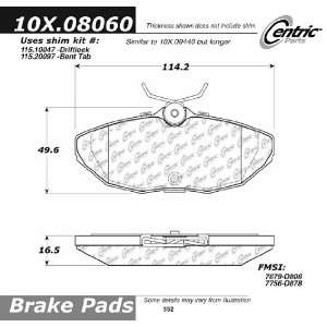  Centric Parts, 102.08060, CTek Brake Pads Automotive