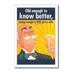 Old enough Funny Happy Birthday Greeting Card: Office 