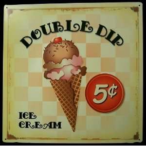 Tin Sign   Double Dip Ice Cream 