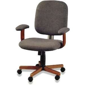  Swivel Chair Adjustable Cushioned Grey Fabric Office Secretary 