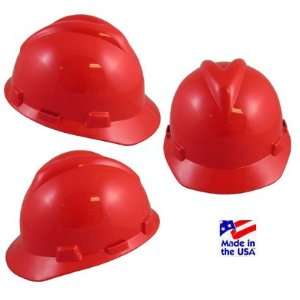  MSA Super V Helmets With Fas Trac Suspension   Red: Home 