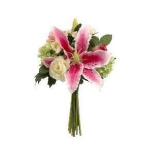 Allstate FBQ311 RB CR 12 in. Casablanca Lily Rose Bouquet Rubrum Cream 