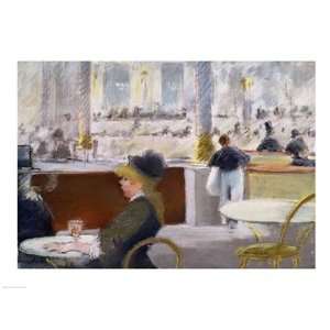 Cafe, Place du Theatre Francais Finest LAMINATED Print Edouard Manet 