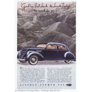  1937 Lincoln Zephyr V12 Dark Blue Vintage Ad Everything 