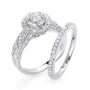 Two Piece Engagement Ring With Comfort Fit 14K White Gold Can Also Be 