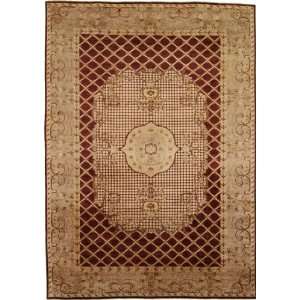  90 x 128 Red Hand Knotted Wool Ziegler Rug: Furniture 