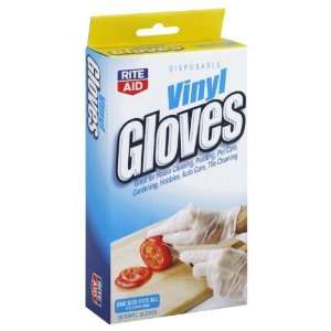  Rite Aid Gloves, Vinyl, Disposable, One Size Fits All, 30 