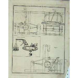 Encyclopaedia Britannica 1801 Wool Weaving Loom Diagram 