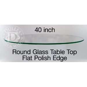 Glass Table Top: 40 Round, 1/4 Thick, Flat Edge, Tempered Glass