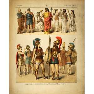  1882 Costume Ancient Greek Citizen Warriors Priests 