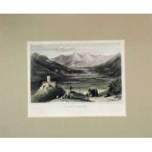  1840 Hand Coloured View Fursterburg Mountain Village: Home 