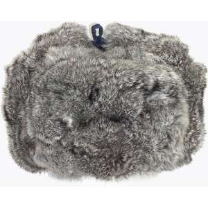 Real Rabbit Fur Russian Winter Hat (GRAY 61): Everything 