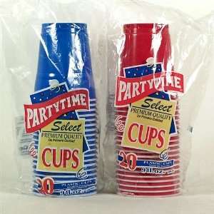  Partytime Plastic Cups Blue & Red Assorted 9oz Case Pack 
