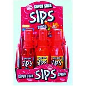 Super Sour Sips Spray Candy: 12 Count:  Grocery & Gourmet 