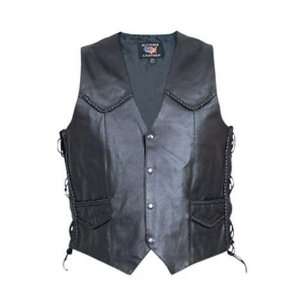   Motorcycle Vest w/ Braiding Front and Back, Side Laces.: Automotive