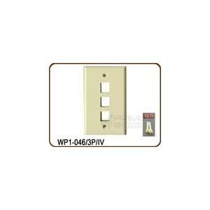  3 Port Wall Plate   Ivory: Home Improvement