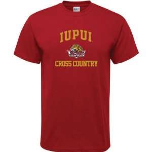 IUPUI Jaguars Cardinal Red Cross Country Arch T Shirt 