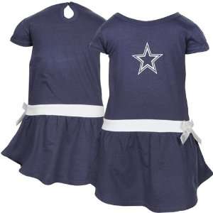  Dallas Cowboys Toddler Girls Navy Blue Mary Go Round Dress 
