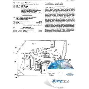  NEW Patent CD for AUDIOVISUAL RECORD MEMBER AND PLAYBACK 