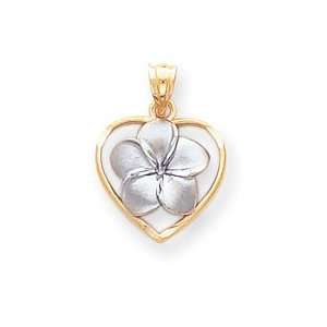   Heart with Flower Pendant   Measures 16.2x23.6mm   JewelryWeb Jewelry