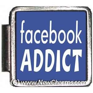  Facebook Addict Italian Charm Bracelet Jewelry Link A10099 