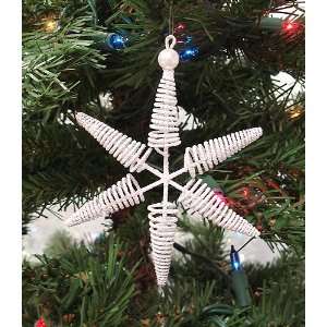 White Iridescent Glitter 3 Dimensional Spiral Star Christmas Ornament 