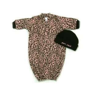  Preemie yums Cheetah Gown And Hat Set Baby