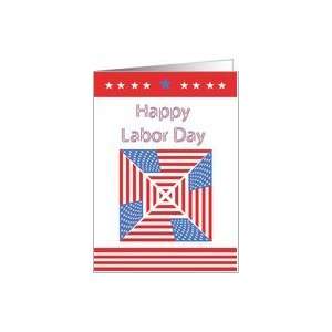  Labor Day, digital flags in red, white & blue Card: Health 