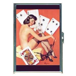 PIN UP GIRL STRIP POKER SEXY ID Holder, Cigarette Case or Wallet: MADE 