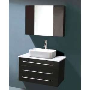 LUXExclusive Single Sink Bathroom Vanity LUX 3082. 31.5 x 19.7 x 