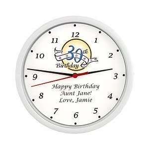 30th Birthday Ideas: Personalized 30th Birthday Clock:  