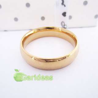   Gold Stainless Steel Sparkling Ring ID:2023 US Size 7 8 9 10 11(1 Pcs