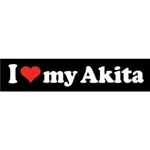 8 I Love My Akita Dog Lover Vinyl Die Cut Decal Sticker 