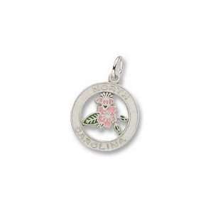  3524 N. Carolina Azalea Charm   Sterling Silver: Jewelry