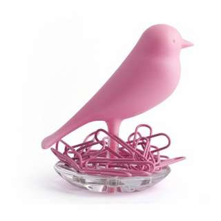 Sparrows Nest Paper Clip Holder Fun Colorful Bird Nest Magnetic Office 