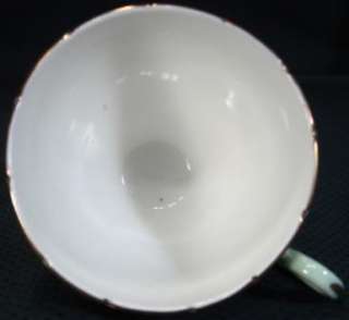 Wellington China England Green Band Gold Floral Cup  