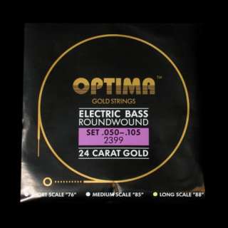   24K Gold Plated Bass Guitar Strings 50 105 NEW 0697056000575  