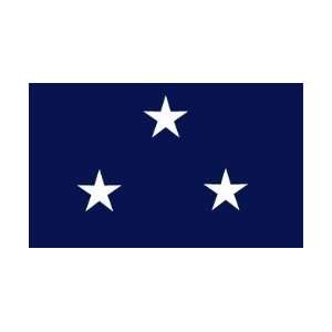  3 ft. x 4 ft. Navy 3 Star Admiral Flag Outdoor Display 