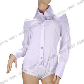 BUSINESS / Casual cotton LONG SLEEVE SEXY Insert Body Suit Slim Fitted 