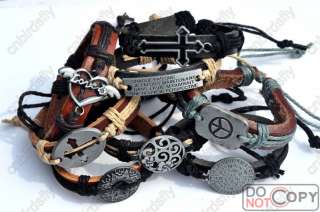 wholesale 50pcs fashion leather tribal bracelets free  