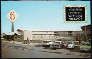 LAS VEGAS NV Motel 6 Free Slot Play Coupon Vintage Postcard Old Nevada 
