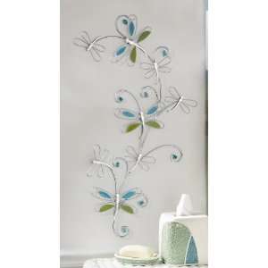  Dragonfly Bath Metal & Glass Wall Art By Collections Etc 