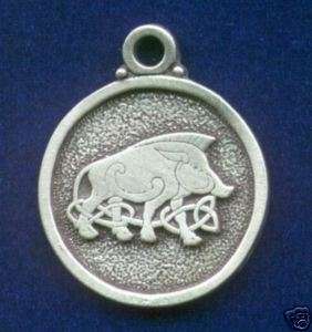 Celtic Jewelry Boar Pendant SCA LARP 0619  